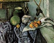 Paul Cezanne bottles and fruit still life oil painting on canvas